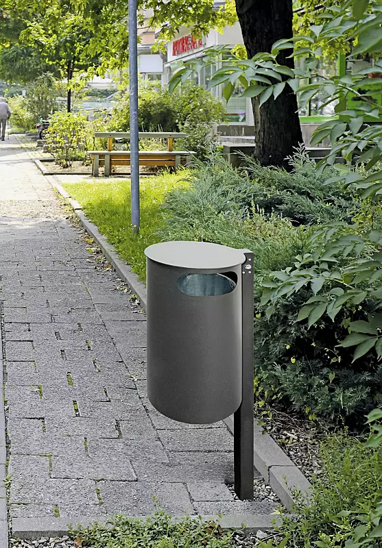 Abfallbehälter PAARL, ohne Ascher, zum Einbetonieren, in DB 703 eisenglimmer