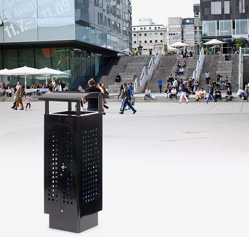 Abfallbehälter SANTIAGO, in schwarz matt