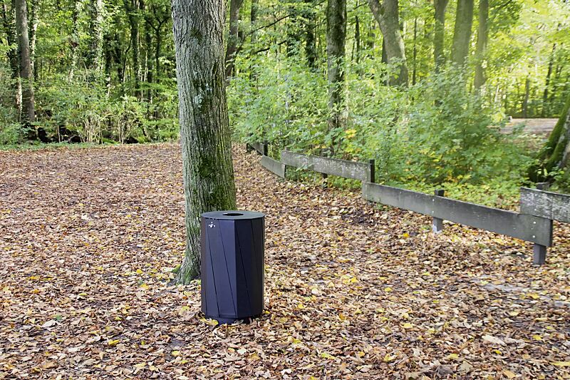 Abfallbehälter TENBY, 60 Liter, in RAL 7016 anthrazitgrau