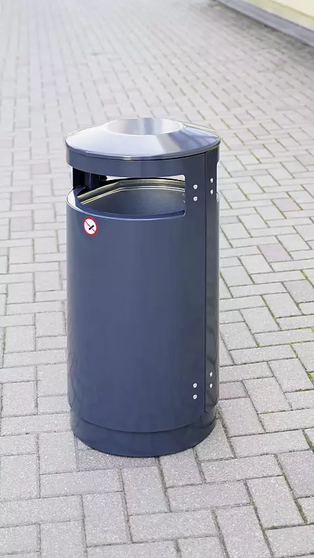 Abfallbehälter UTENA ohne Ascher und Innenbehälter, in RAL 7016 anthrazitgrau