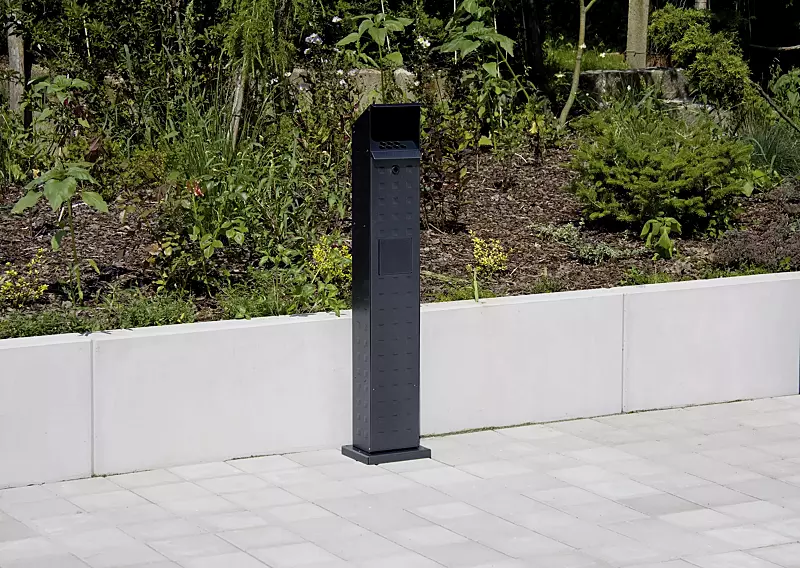 Abfallbehälter WINDSOR aus Aluminium, in antik-silber