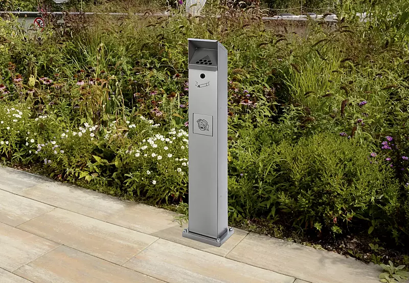 Abfallbehälter WINDSOR in silber