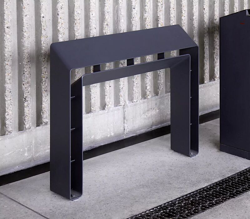 Anlehnbank RADIUM, 1000 mm, in RAL 7016 anthrazitgrau