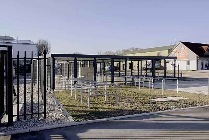 Anlehnbügel FLORIDA mit Quersteg, Breite 1000 mm, feuerverzinkt