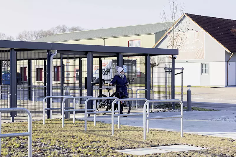 Anlehnbügel FLORIDA mit Quersteg, Breite 1000 mm, feuerverzinkt