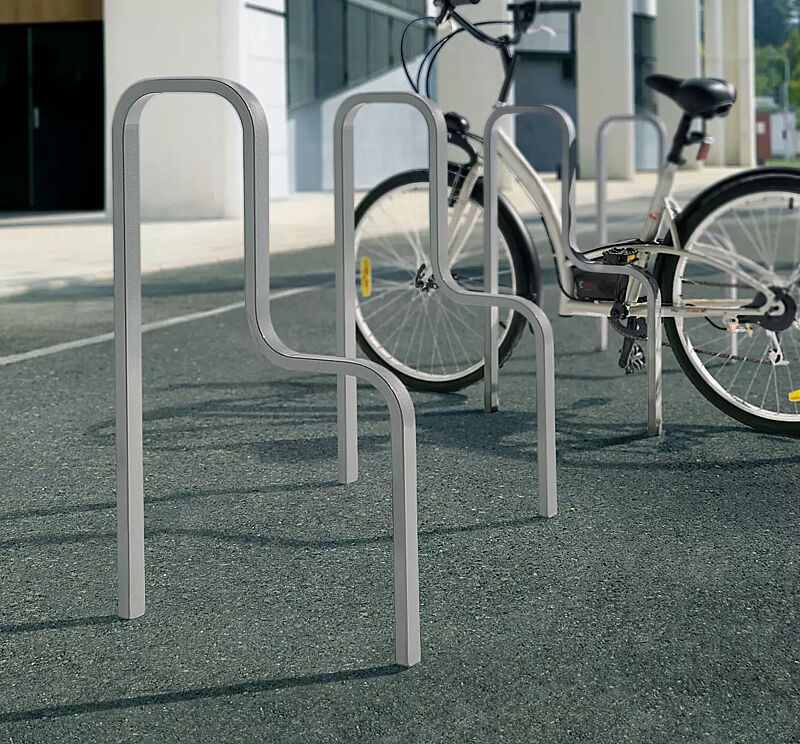 Anlehnbügel IMAWA in RAL 9006 weißaluminium