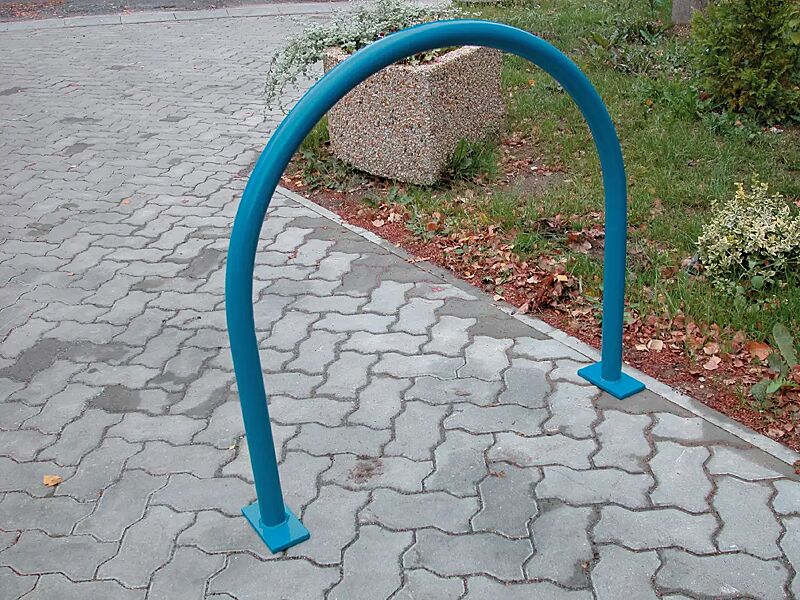 anlehnbuegel-palermo__shoKAT0041433 Anlehnbügel PALERMO ohne Quersteg, zum Aufdübeln, in RAL 5009 azurblau