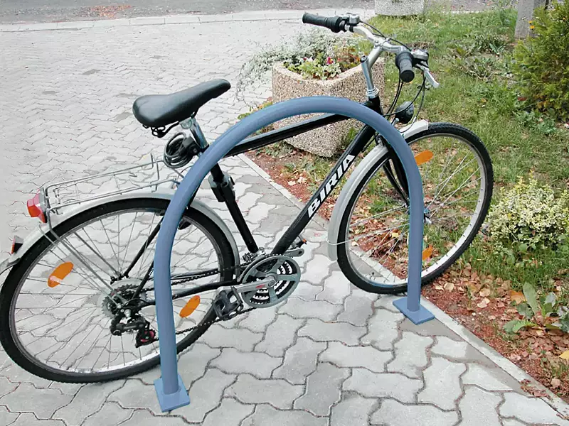 Anlehnbügel PALERMO ohne Quersteg, zum Aufdübeln, in RAL 5012 lichtblau