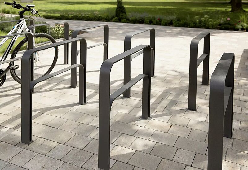 anlehnbuegel-tampa__shoKAT0052343 Anlehnbügel TAMPA mit Innenbügel mittig, zum Einbetonieren, Breite 850 mm, in RAL 7016 anthrazitgrau