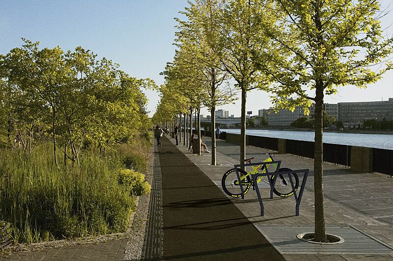 Anlehnbügel TAURI zum Aufdübeln -200 mm, in RAL 7016 anthrazitgrau