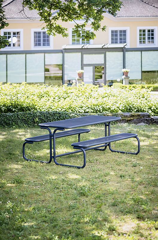 Bank-Tisch-Kombination CAMPO in RAL 7016 anthrazitgrau