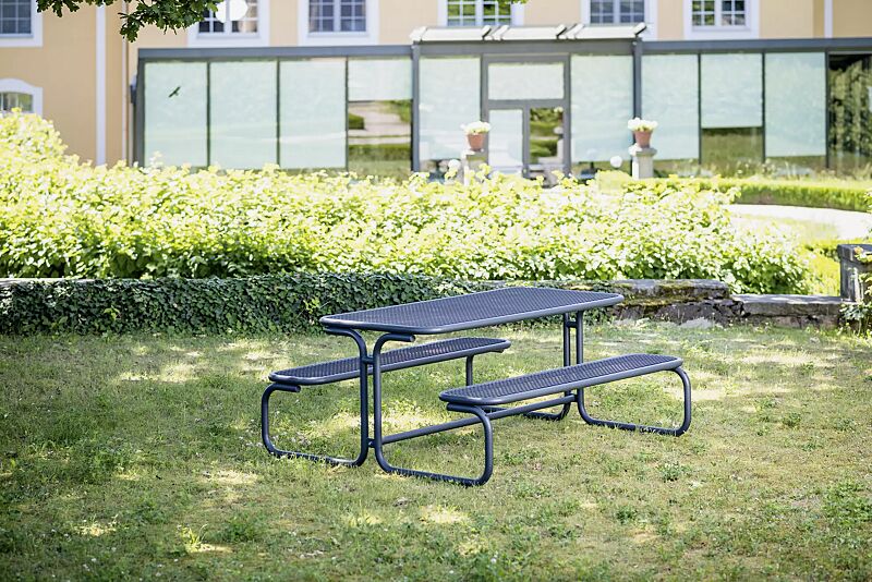 Bank-Tisch-Kombination CAMPO in RAL 7016 anthrazitgrau