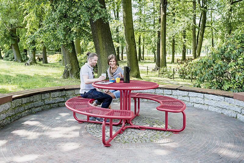 bank-tisch-kombination-pavia__shoKAT0057730 Bank-Tisch-Kombination PAVIA in RAL 3003 rubinrot