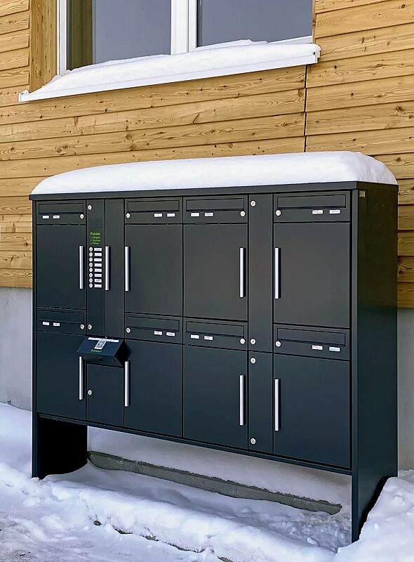 brief--und-paketkastenanlage-ain__shoKAT0066868 Brief- und Paketkastenanlage AIN mit 8 Briefkästen, in RAL 7016 anthrazitgrau (auftragsbezogene Anpassung)