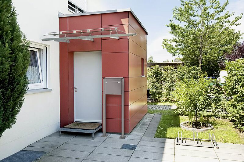 Briefkastenanlage RAGUSA mit 1 Briefkasten, zum Einbetonieren, ohne Sprech- und Klingelfach, Stahlteile in RAL 9007 graualuminium