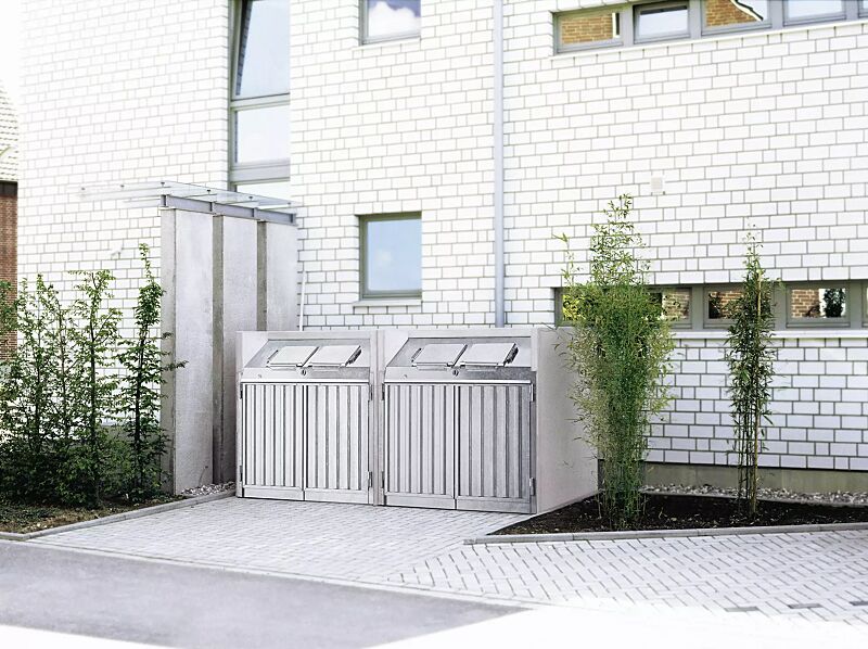 Containerbox KENORA, 2 Stück, Korpus Sichtbeton, mit zentraler Schließung (Mehrpreis)