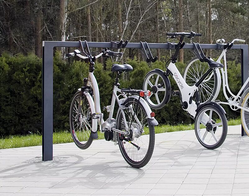 Design-Lenkerhaltesystem UNIT einseitig, 6 Stellplätze, in RAL 7016 anthrazitgrau