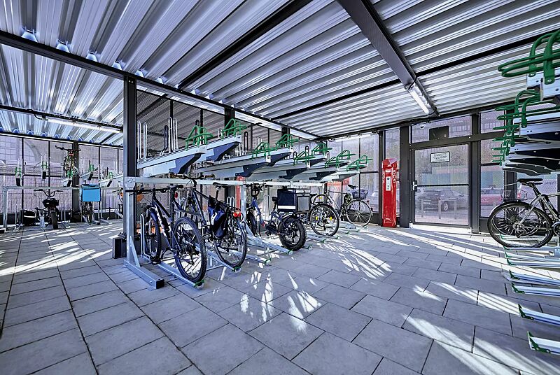 doppelstock-fahrradparksystem-flexhub-premium__shoKAT0077329 Doppelstock-Fahrradparksystem FLEXHUB PREMIUM, einseitig sowie MULTIPORT® Rad