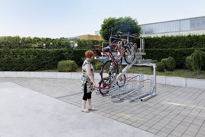 doppelstock-fahrradparksystem-flexhub__shoKAT0055236 Doppelstock-Fahrradparksystem FLEXHUB einseitig, 10 Stellplätze