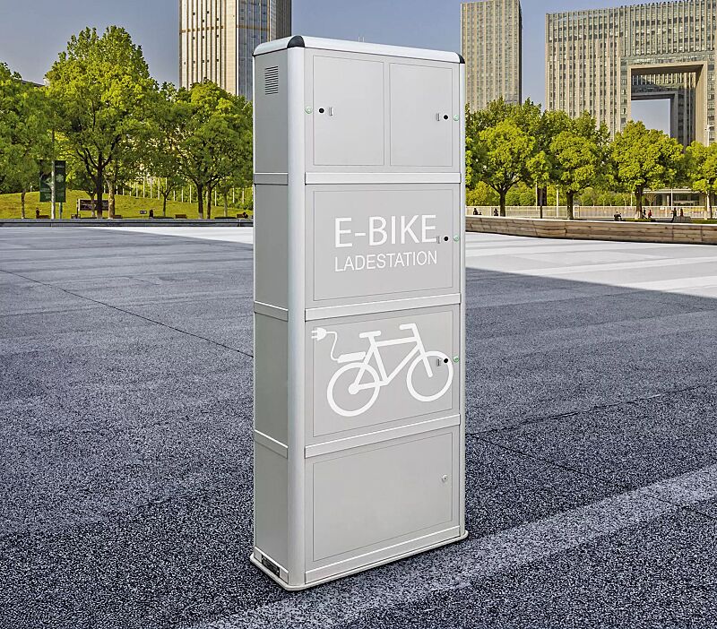E-Bike-Ladestellenschrank AMARO, 2 große und 2 kleine Ladefächer, PIN-Code-Autorisierung