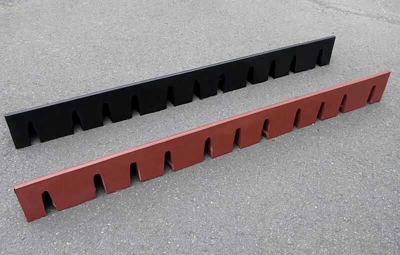 Elastikbordstein AGAY in anthrazit und rotbraun