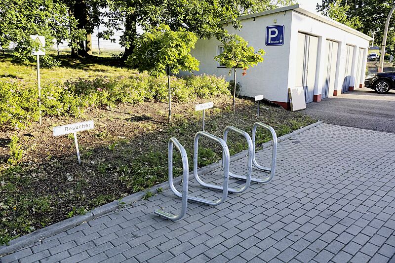 Fahrrad-Parkschnecke ATLANTA, 1 Grundeinheit bei einseitiger Nutzung für 4 Stellplätze bzw. 8 Stellplätze bei doppelseitiger Nutzung