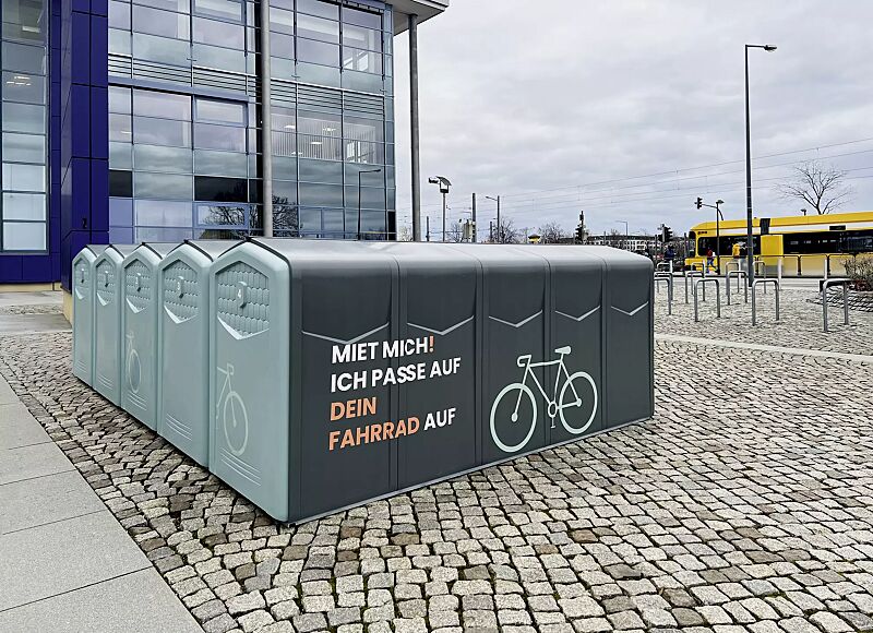 fahrradgarage-piran__shoKAT0074907 Fahrradgarage PIRAN, doppelseitige Ausführung, Folienbeklebung bauseits