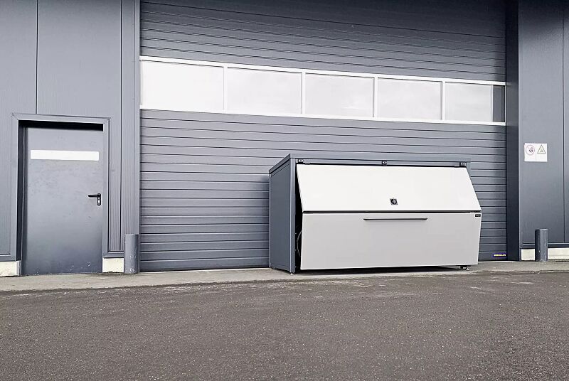 fahrradgarage-styleout-garage__shoKAT0065419 Fahrradgarage STYLEOUT® GARAGE, Stahlkonstruktion in RAL 7016 anthrazitgrau, Öffnungsklappe in RAL 9007 graualuminium