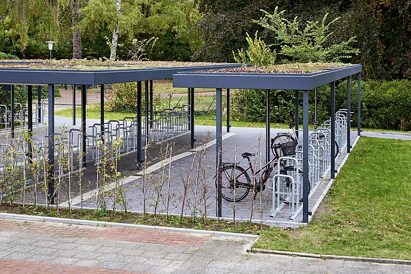 Fahrradparker MISSOURI einseitig und doppelseitig 90°, tief / hoch, zum Aufdübeln bei +/- 0 mm, feuerverzinkt