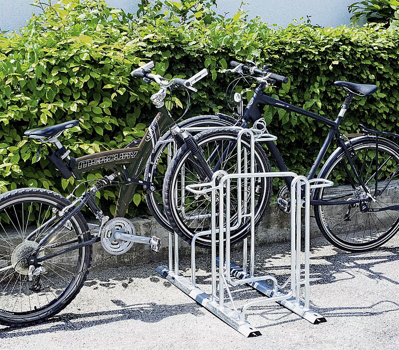 Reihenparker TACOMA doppelseitig 90°, tief / hoch, zum Aufdübeln bei +/- 0 mm, 4 Stellplätze, feuerverzinkt