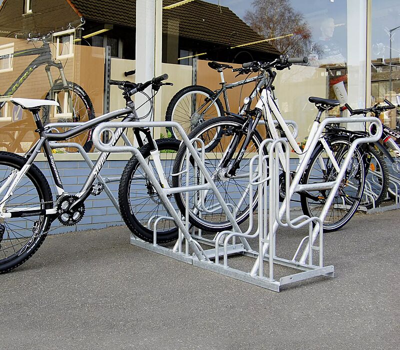 Fahrradständer MODESTA doppelseitig, 4 Stellplätze, 4 Anlehnbügel
