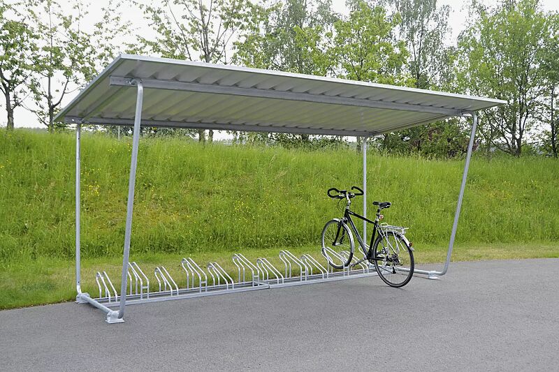 Fahrradüberdachung INDUS mit Pultdach, Dachbreite x Dachtiefe 4800 mm x 2330 mm, Fahrradständer UNIVERSAL, Stahlkonstruktion feuerverzinktFahrradüberdachung INDUS mit Pultdach, Dachbreite x Dachtiefe 4800 mm x 2330 mm, Stahlkonstruktion feuerverzinkt, ...