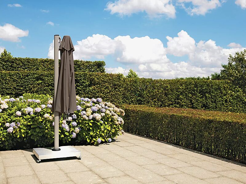 freiarmschirm-single-pole__shoKAT0015119 Freiarmschirm SINGLE POLE in lead grey, achteckig (Schirmsockel siehe Zubehör)