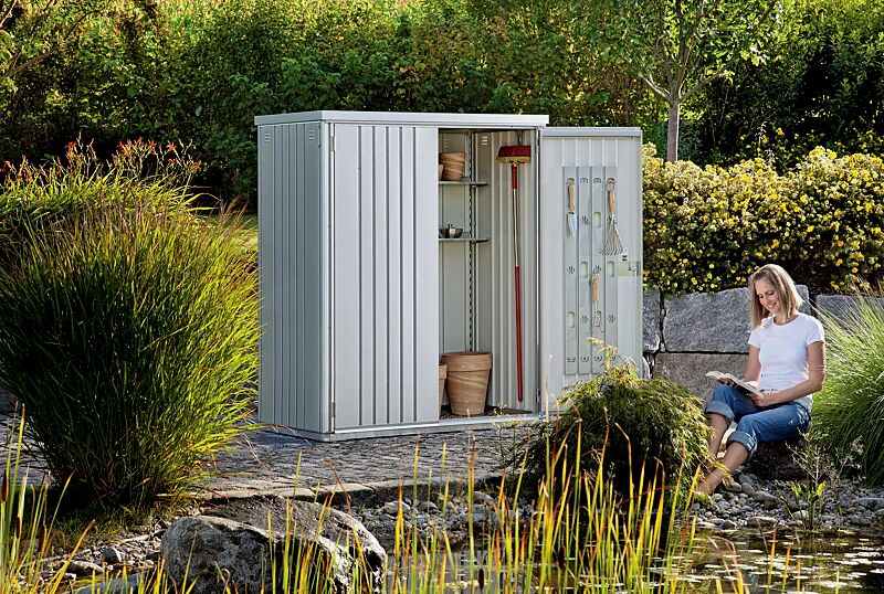 Geräteschrank NEUFELDEN, Modell 150, in silber-metallic