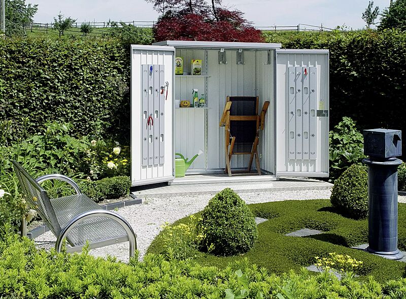 Geräteschrank NEUFELDEN, Modell 150, in silber-metallic