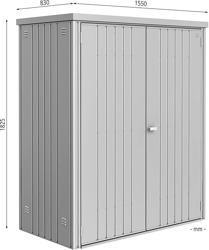 Geräteschrank NEUFELDEN, Modell 150, in silber-metallic