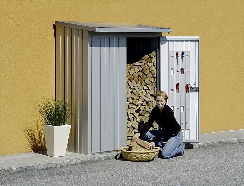 geraeteschrank-woodstock__shoKAT0069567 Geräteschrank WOODSTOCK®, Modell 150 in silber-metallic, inkl. Türpaket (gegen Mehrpreis)