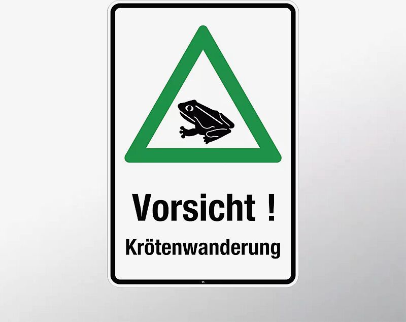 Hinweisschild VORSICHT KRÖTENWANDERUNG