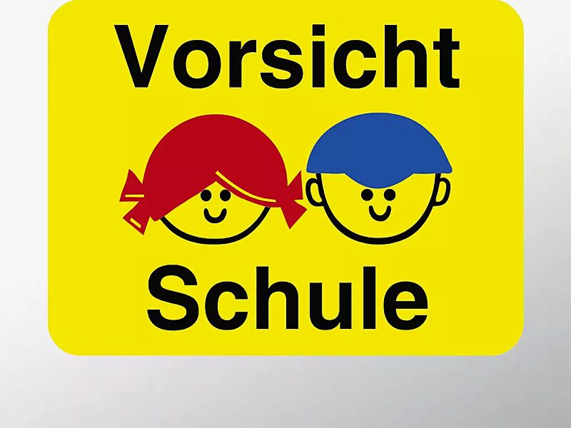 Hinweisschild: Vorsicht Schule