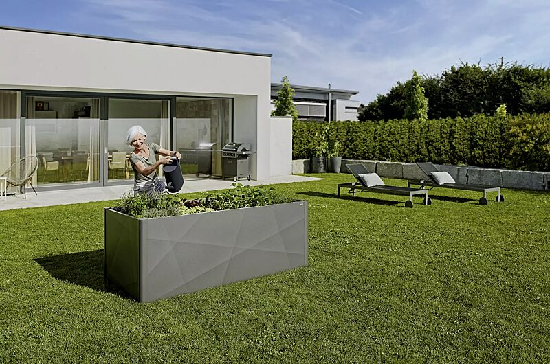 Hochbeet X-DESIGN, B x T 2000 x 1000 mm, in quarzgrau-metallic