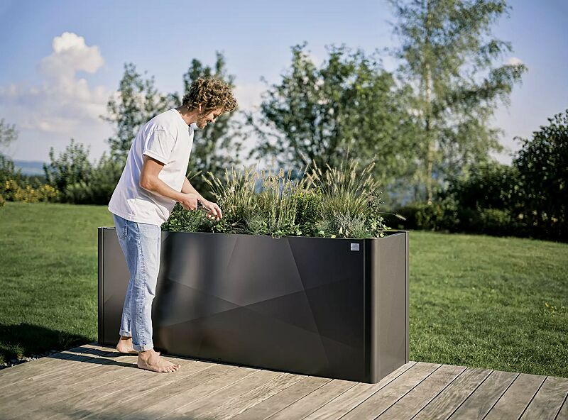 Hochbeet X-DESIGN, B x T 2000 x 500 mm, in dunkelgrau-metallic