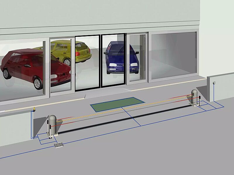 Konfigurationsbeispiel mit Induktionsschleifen und Lichtschranken (auf Anfrage)