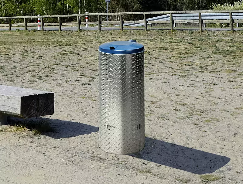 Kompakt-Abfallsammler BENTLEY, Deckelfarbe in RAL 5010 enzianblau