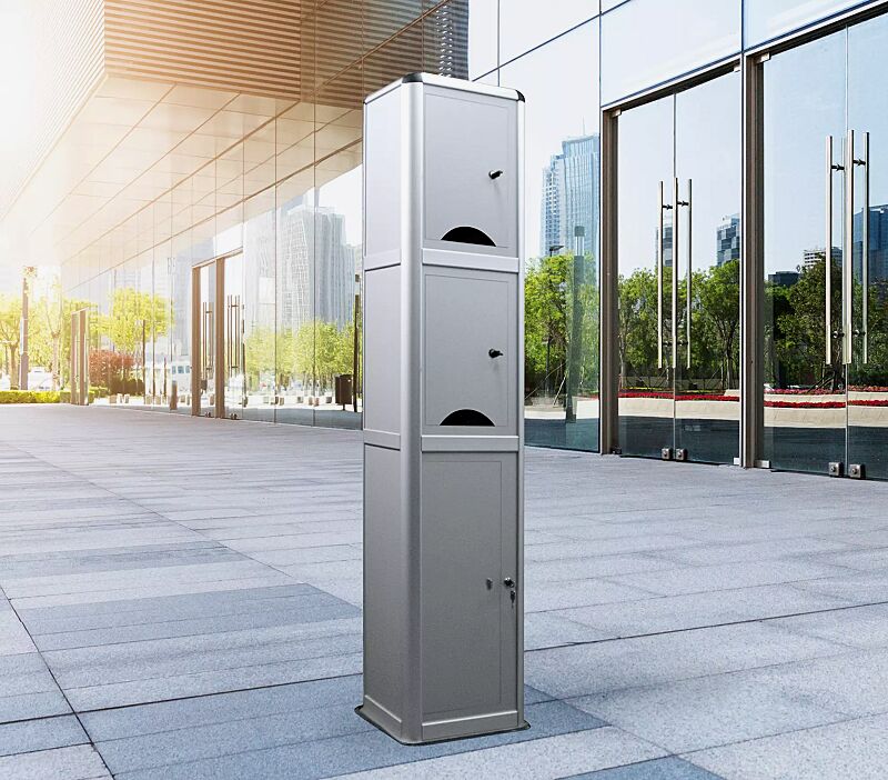 Ladesäule CORVI, 2 kleine Schließfächer mit Münzpfandschließung