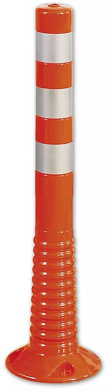 Leitpfosten AGIL in rot mit weißen Reflexstreifen, Höhe 750 mm