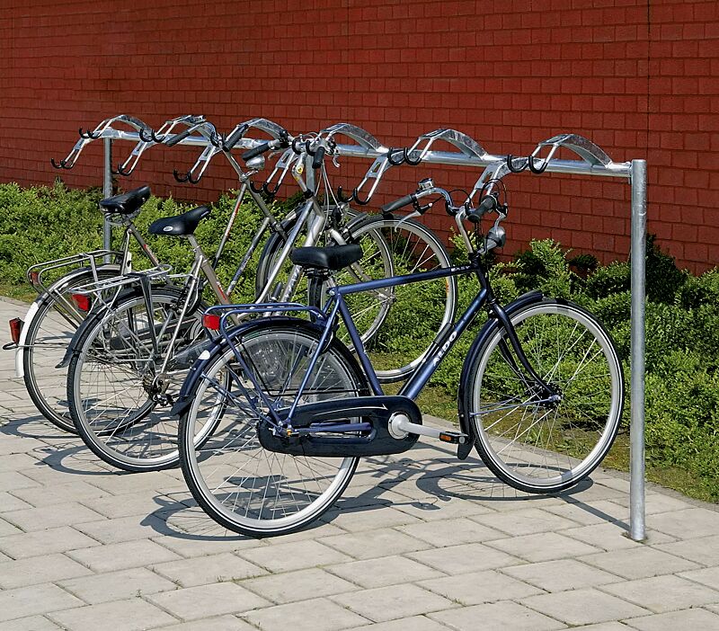 Lenkerhaltesystem APROPOS einseitig, mit Betonsockel zum Eingraben, 12 Stellplätze, feuerverzinkt