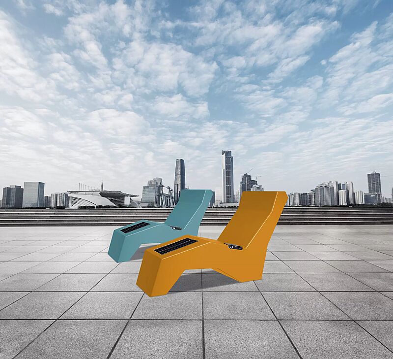 liegebank-lounger__shoKAT0061699 Sitzbank LOUNGER SUNSOLAR in RAL 2011 tieforange und RAL 5021 wasserblau