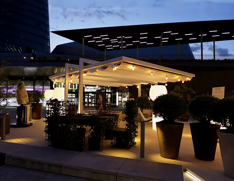 Markisen-Freigestell TERAMO, Dachbreite x Dachtiefe 3000 mm x 5000 mm, PVC-Tuch weiß, Aluminiumkonstruktion weiß