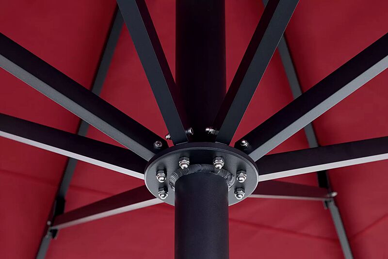 mittelmastschirm-centro__shoKAT0070069 Detail: hochwertiger, massiver Schirmkranz