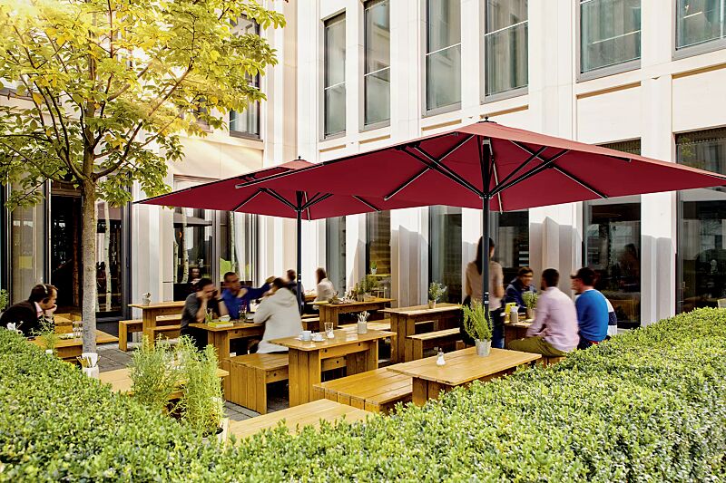 mittelmastschirm-centro__shoKAT0072100 Mittelmastschirm CENTRO, Aluminiumkonstruktion anthrazitgrau RAL 7016, Schirmtuchausführung ProNature in brasserie